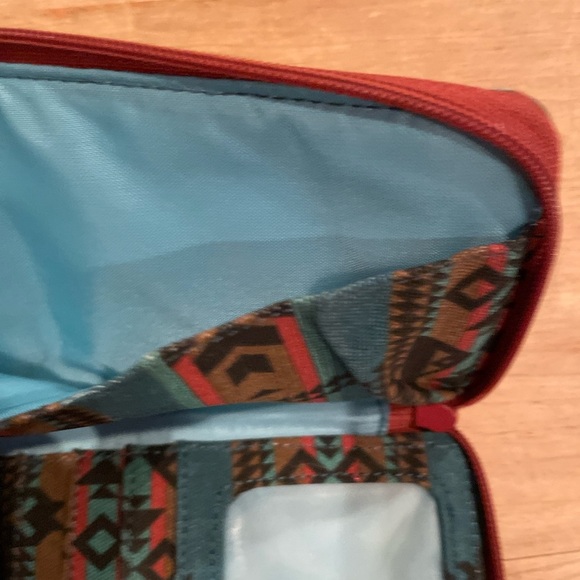 KAVU Large Zippered Southwestern Aztec Tribal turquoise Wallet Phone Case EUC - Picture 3 of 7